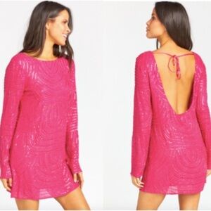 Show Me Your MuMu Pink Sequin Dress
